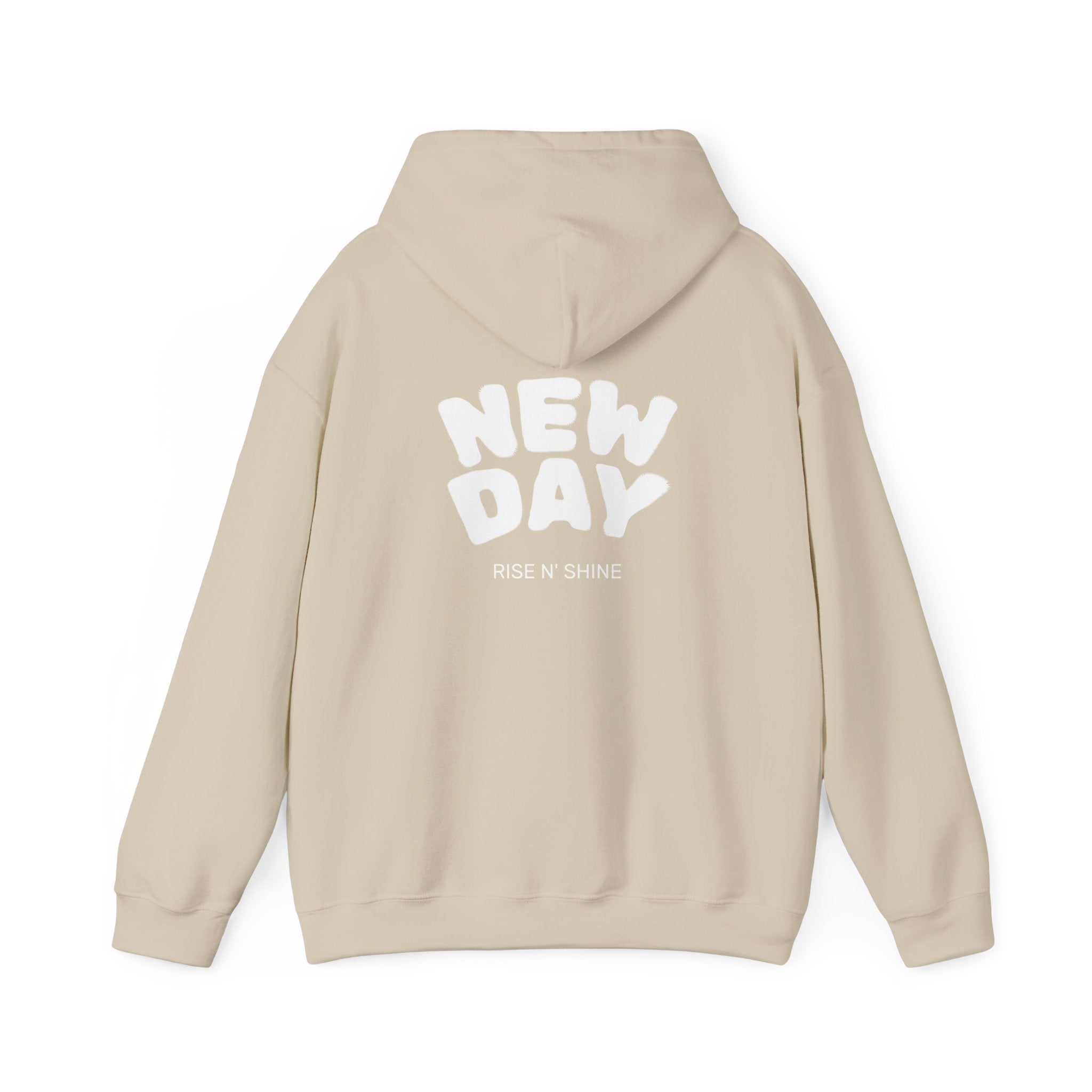 Gratitude New Day Hoodie — "Gratitude" Front, "New Day" Back Inspirational Hoodie