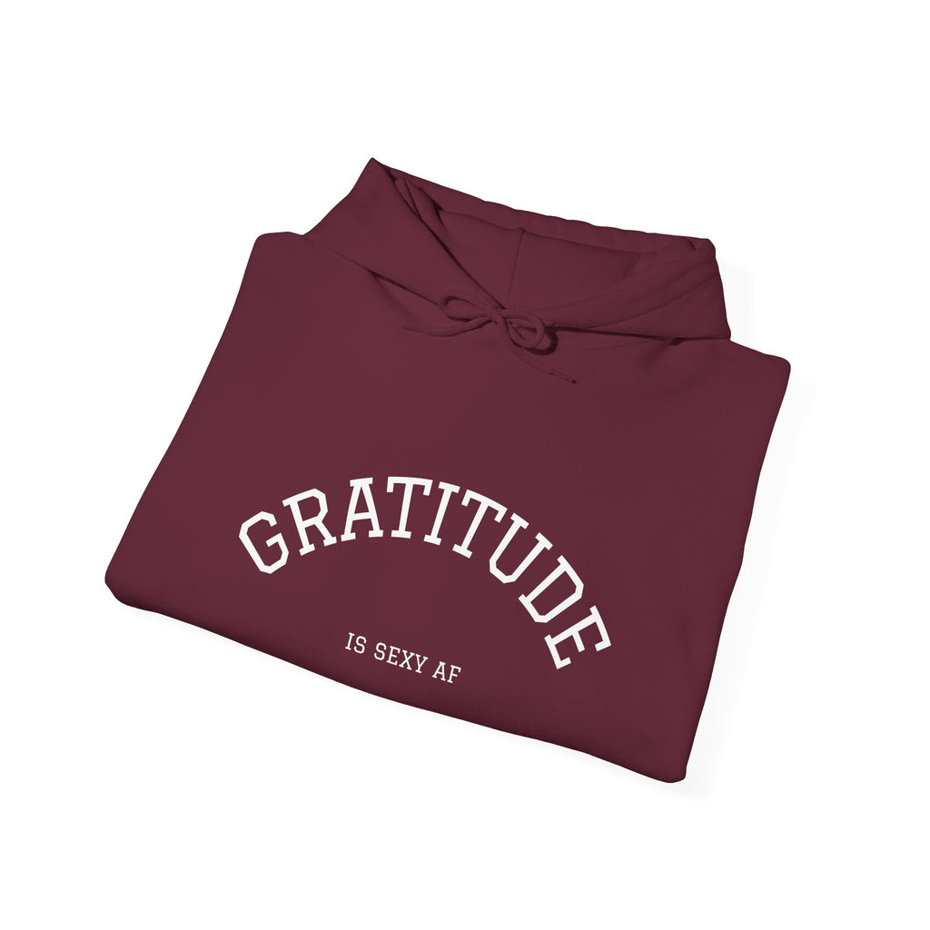 Gratitude New Day Hoodie — "Gratitude" Front, "New Day" Back Inspirational Hoodie