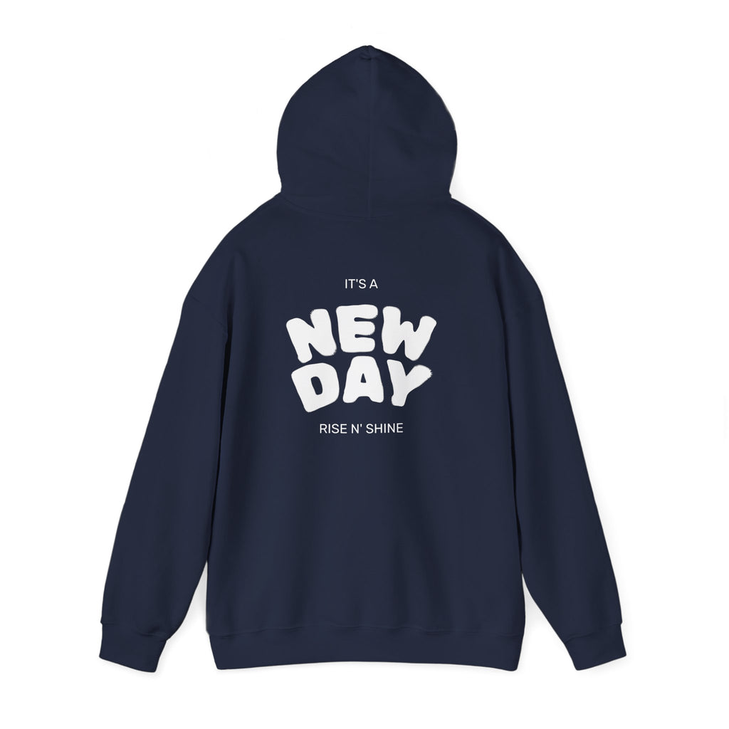 Gratitude New Day Hoodie — "Gratitude" Front, "New Day" Back Inspirational Hoodie