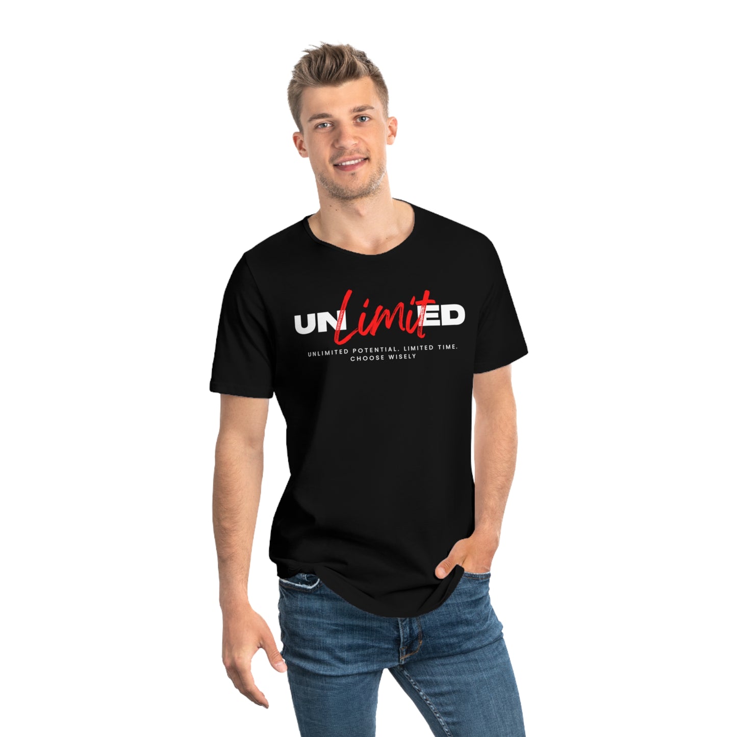 "UNLIMITED POTENTIAL" Curved Hem Tee