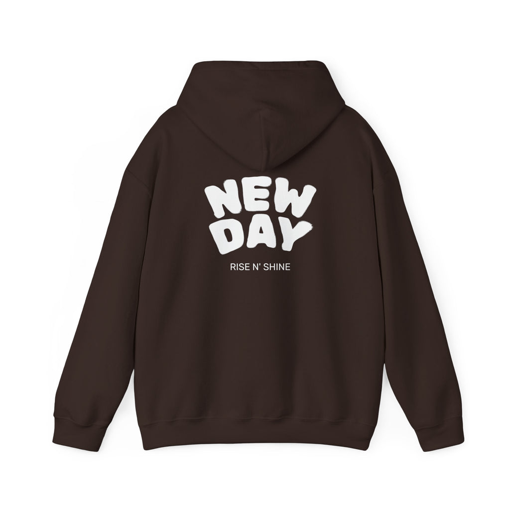 Gratitude New Day Hoodie — "Gratitude" Front, "New Day" Back Inspirational Hoodie