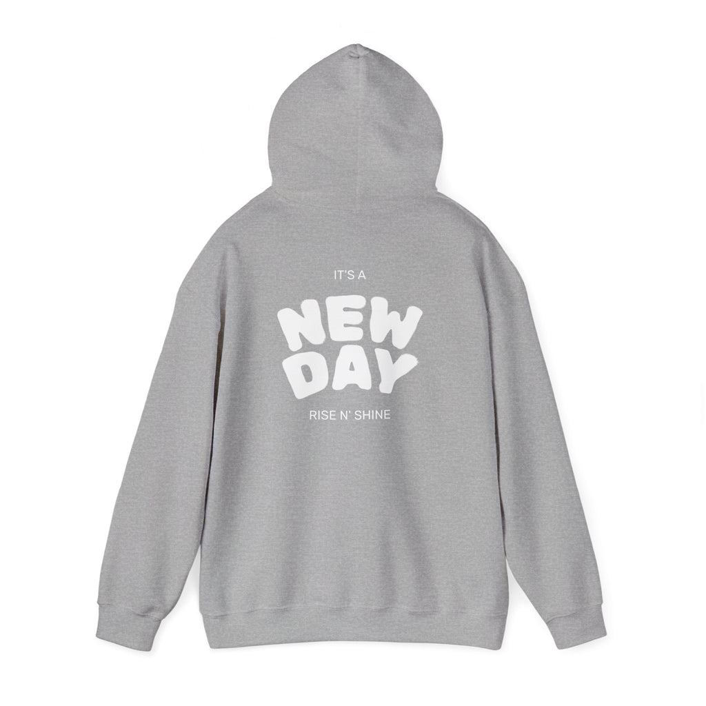Gratitude New Day Hoodie — "Gratitude" Front, "New Day" Back Inspirational Hoodie