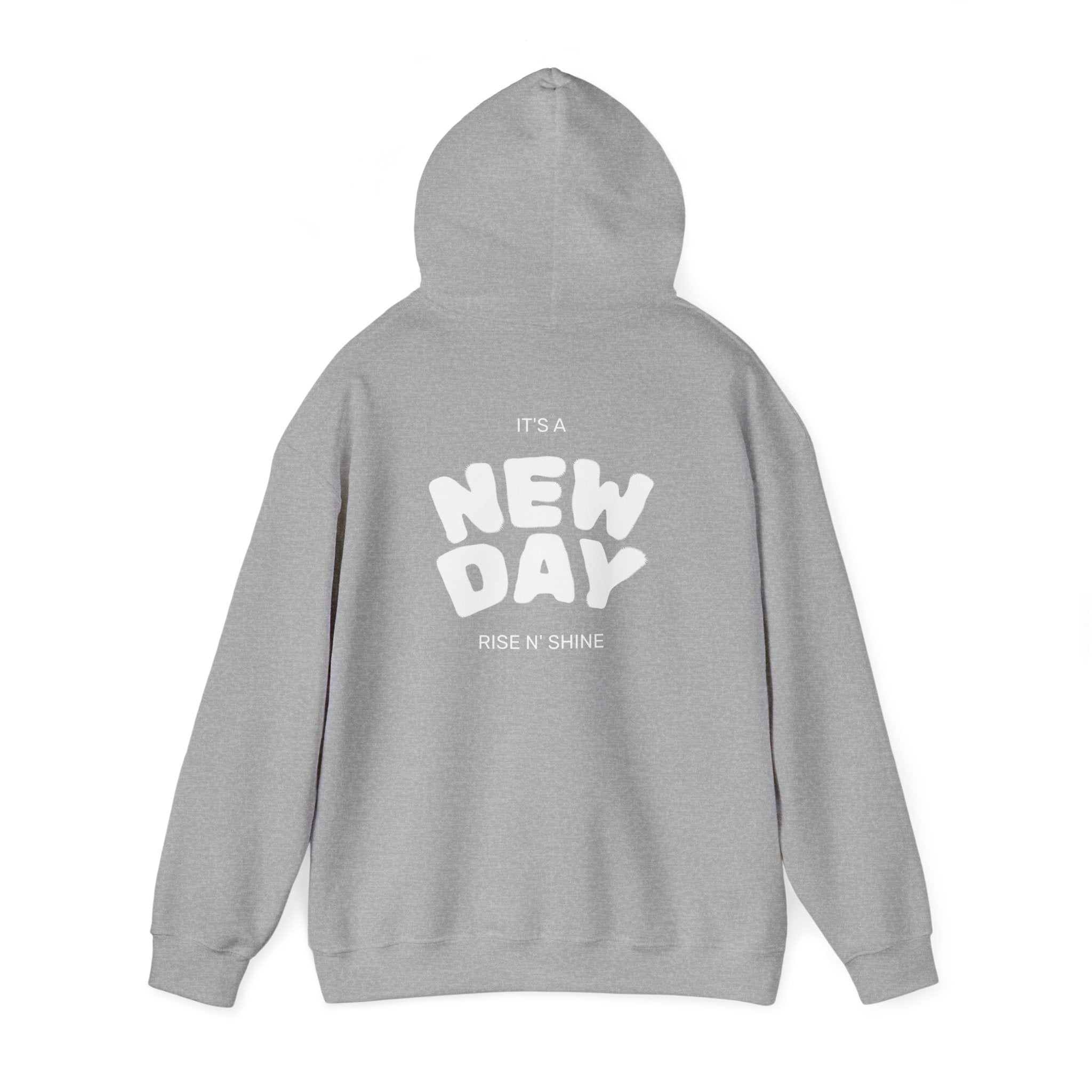 Gratitude New Day Hoodie — "Gratitude" Front, "New Day" Back Inspirational Hoodie