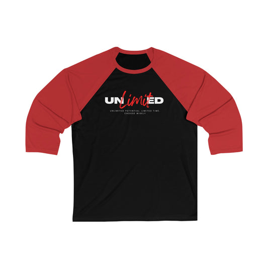 "UNLIMITED POTENTIAL" 3\4 Sleeve Baseball Tee