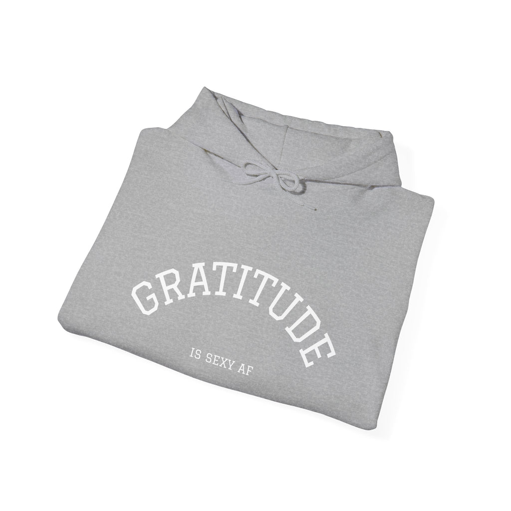 Gratitude New Day Hoodie — "Gratitude" Front, "New Day" Back Inspirational Hoodie