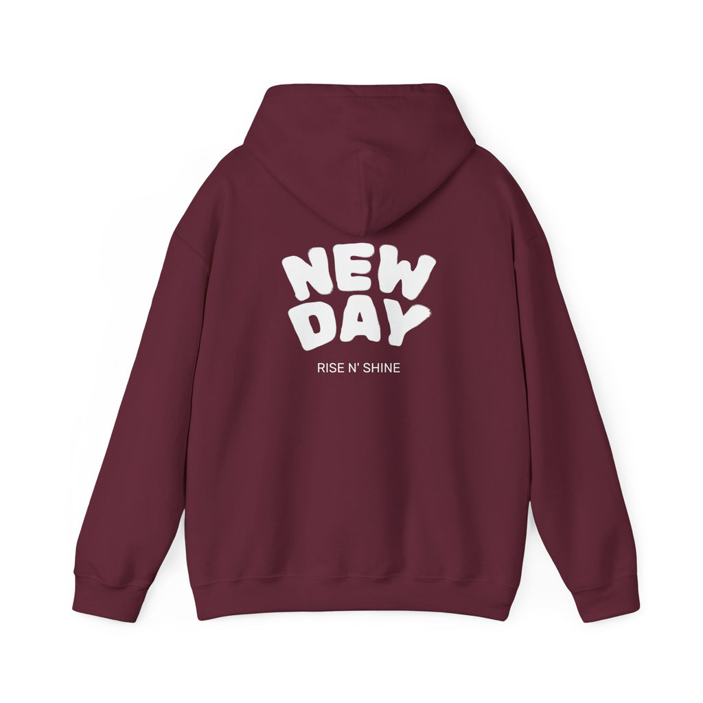 Gratitude New Day Hoodie — "Gratitude" Front, "New Day" Back Inspirational Hoodie