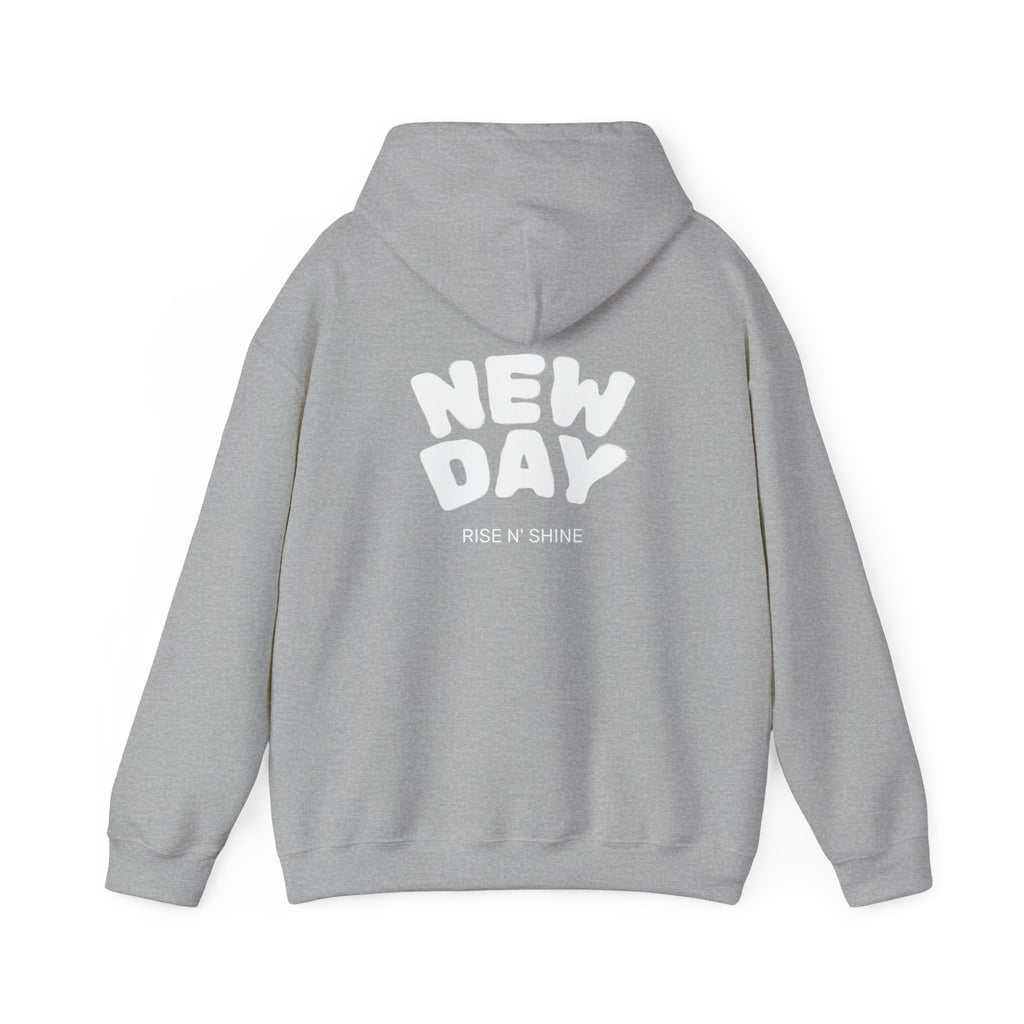 Gratitude New Day Hoodie — "Gratitude" Front, "New Day" Back Inspirational Hoodie