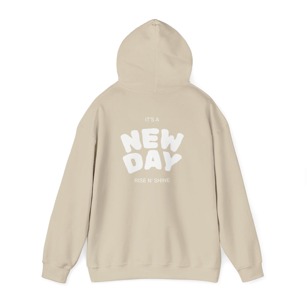 Gratitude New Day Hoodie — "Gratitude" Front, "New Day" Back Inspirational Hoodie