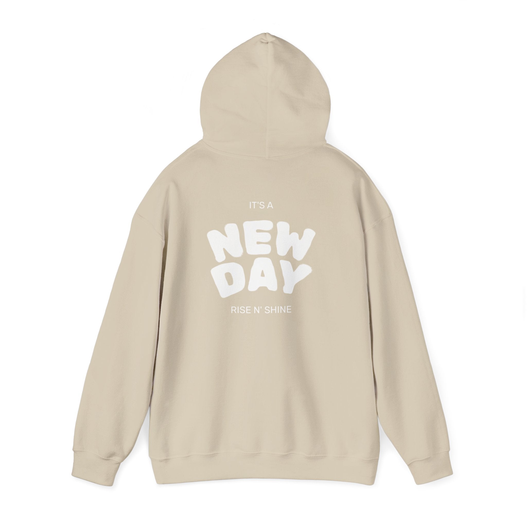 Gratitude New Day Hoodie — "Gratitude" Front, "New Day" Back Inspirational Hoodie