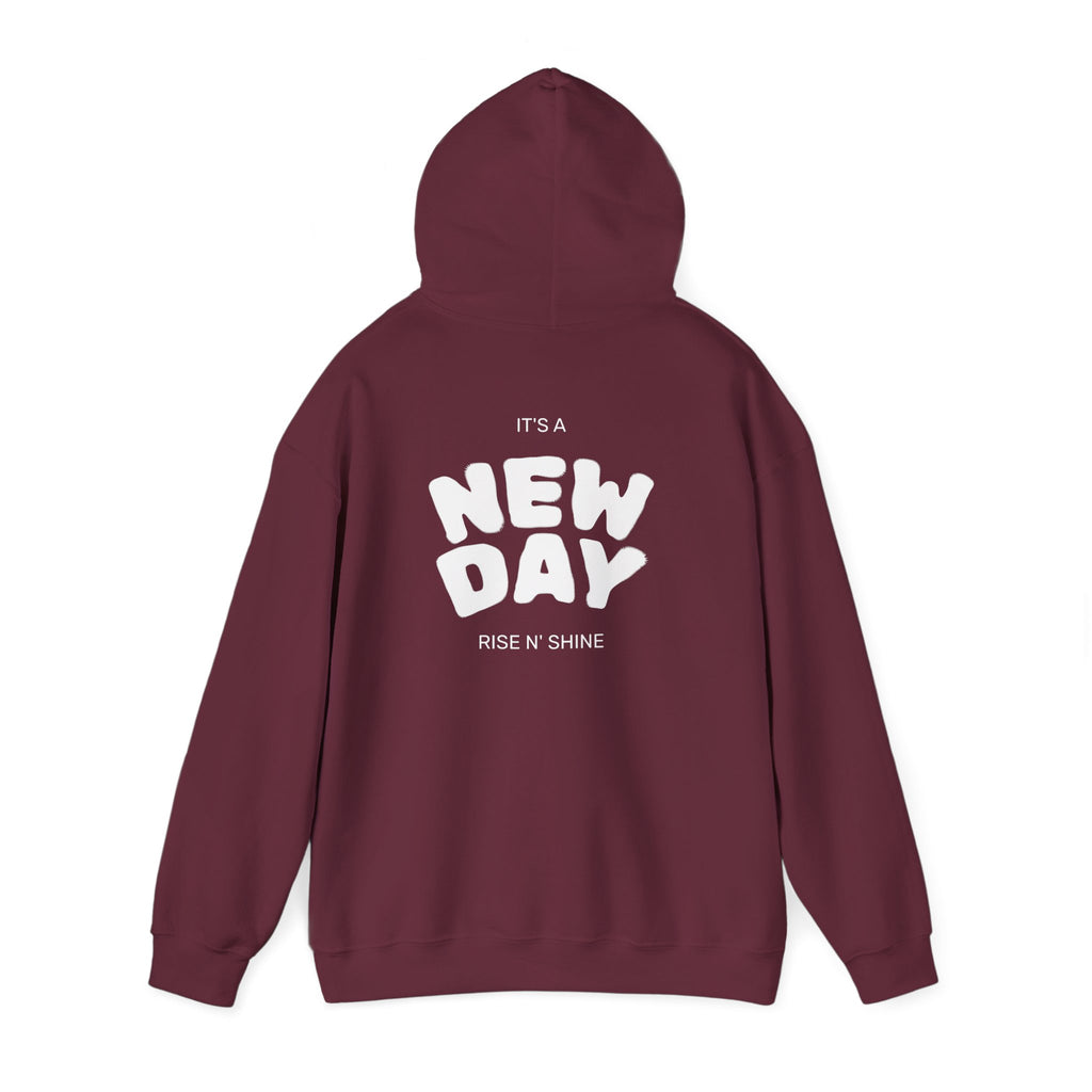 Gratitude New Day Hoodie — "Gratitude" Front, "New Day" Back Inspirational Hoodie
