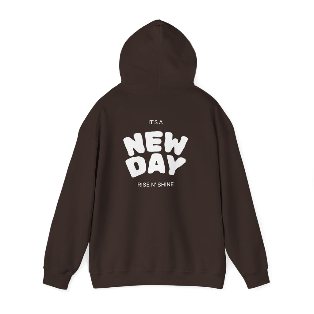 Gratitude New Day Hoodie — "Gratitude" Front, "New Day" Back Inspirational Hoodie