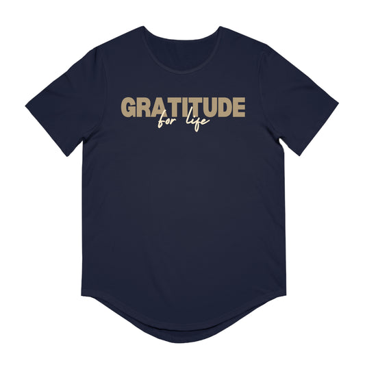 "GRATITUDE FOR LIFE" Curved Hem Tee