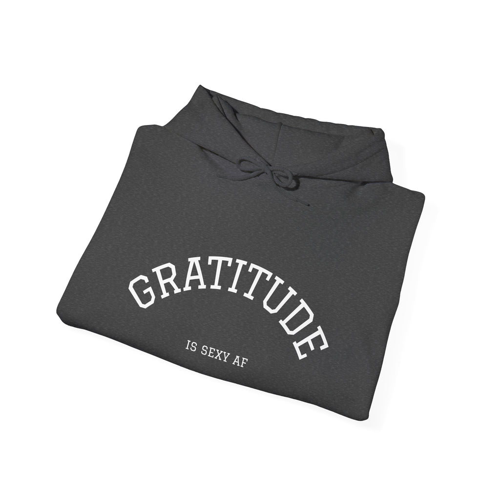 Gratitude New Day Hoodie — "Gratitude" Front, "New Day" Back Inspirational Hoodie