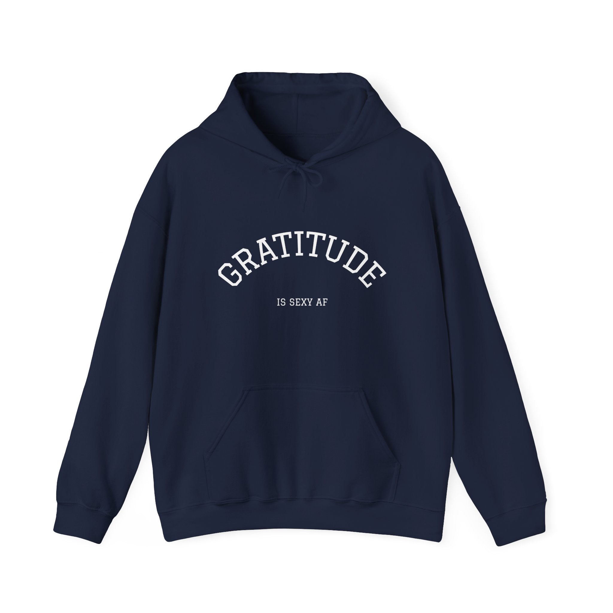 Gratitude New Day Hoodie — "Gratitude" Front, "New Day" Back Inspirational Hoodie