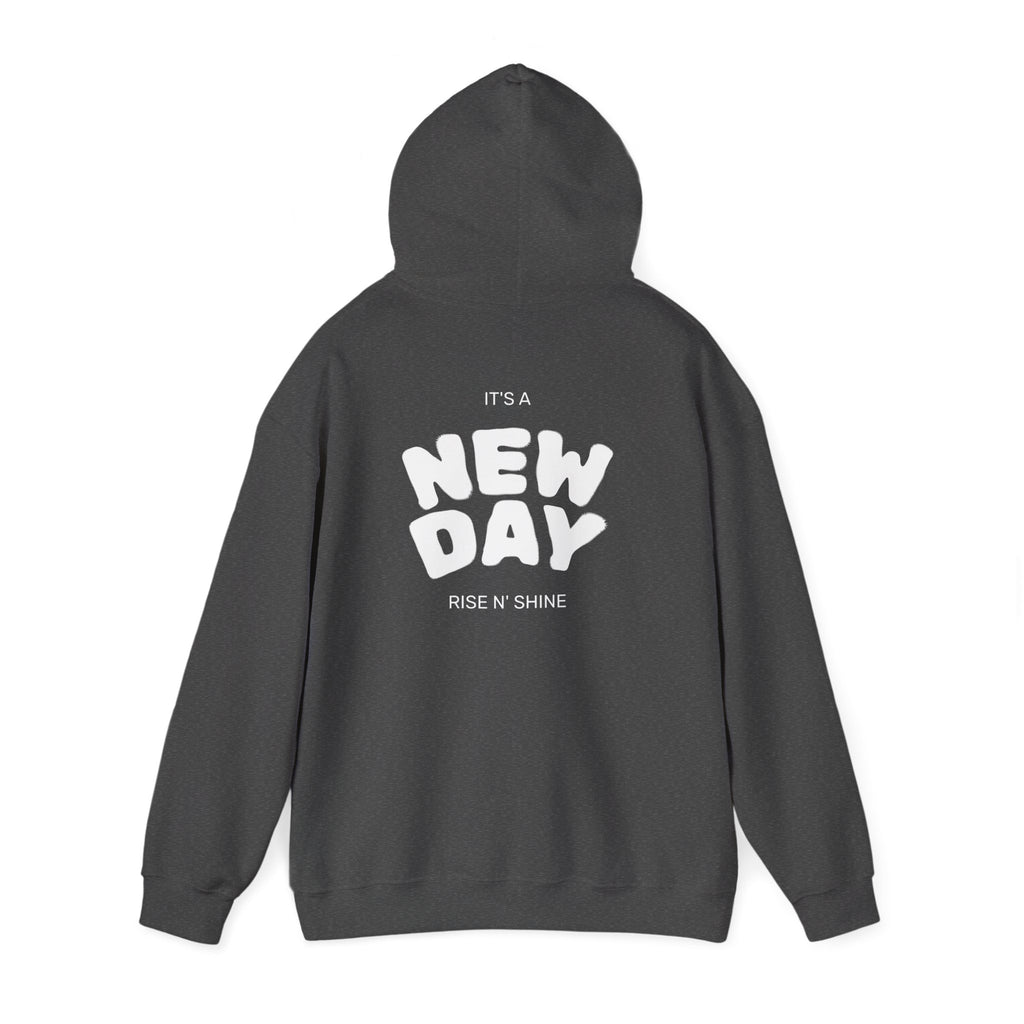 Gratitude New Day Hoodie — "Gratitude" Front, "New Day" Back Inspirational Hoodie