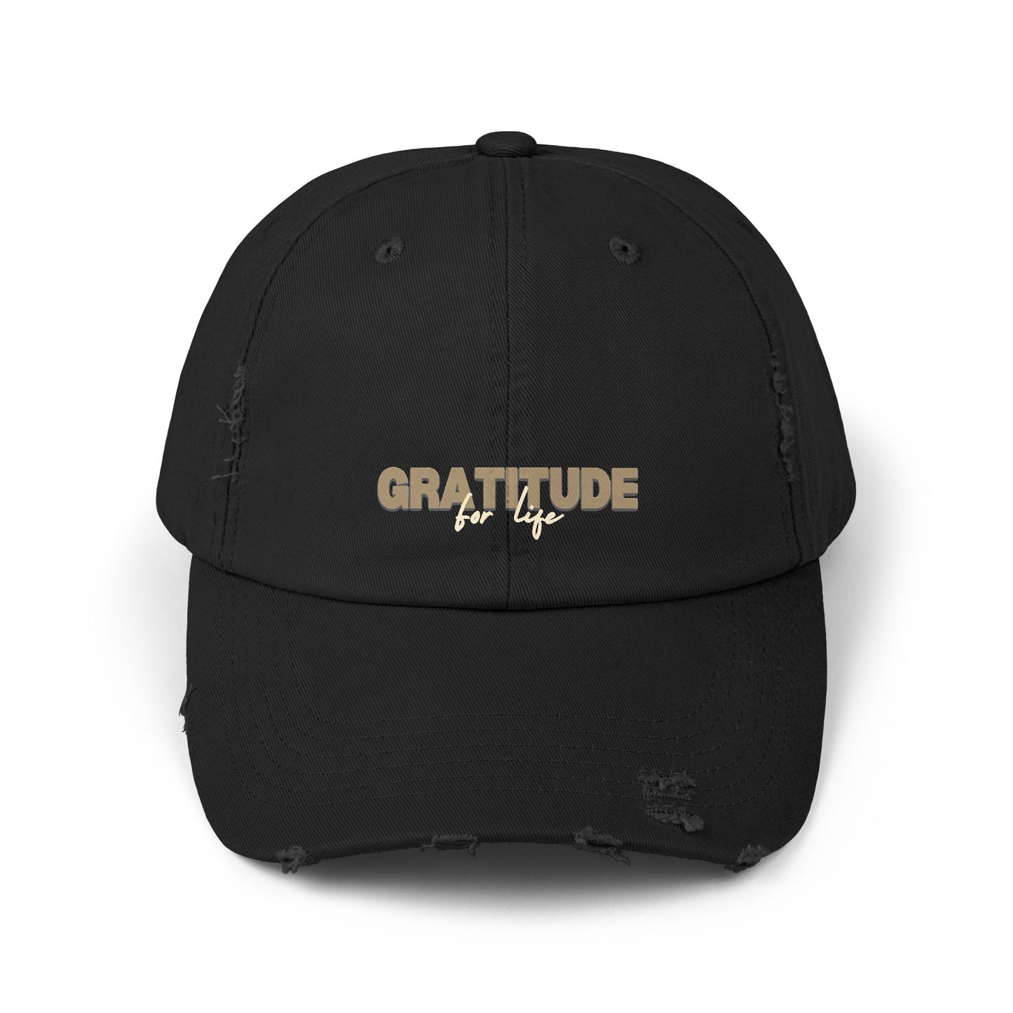 "GRATITUDE FOR LIFE" Distressed Cap