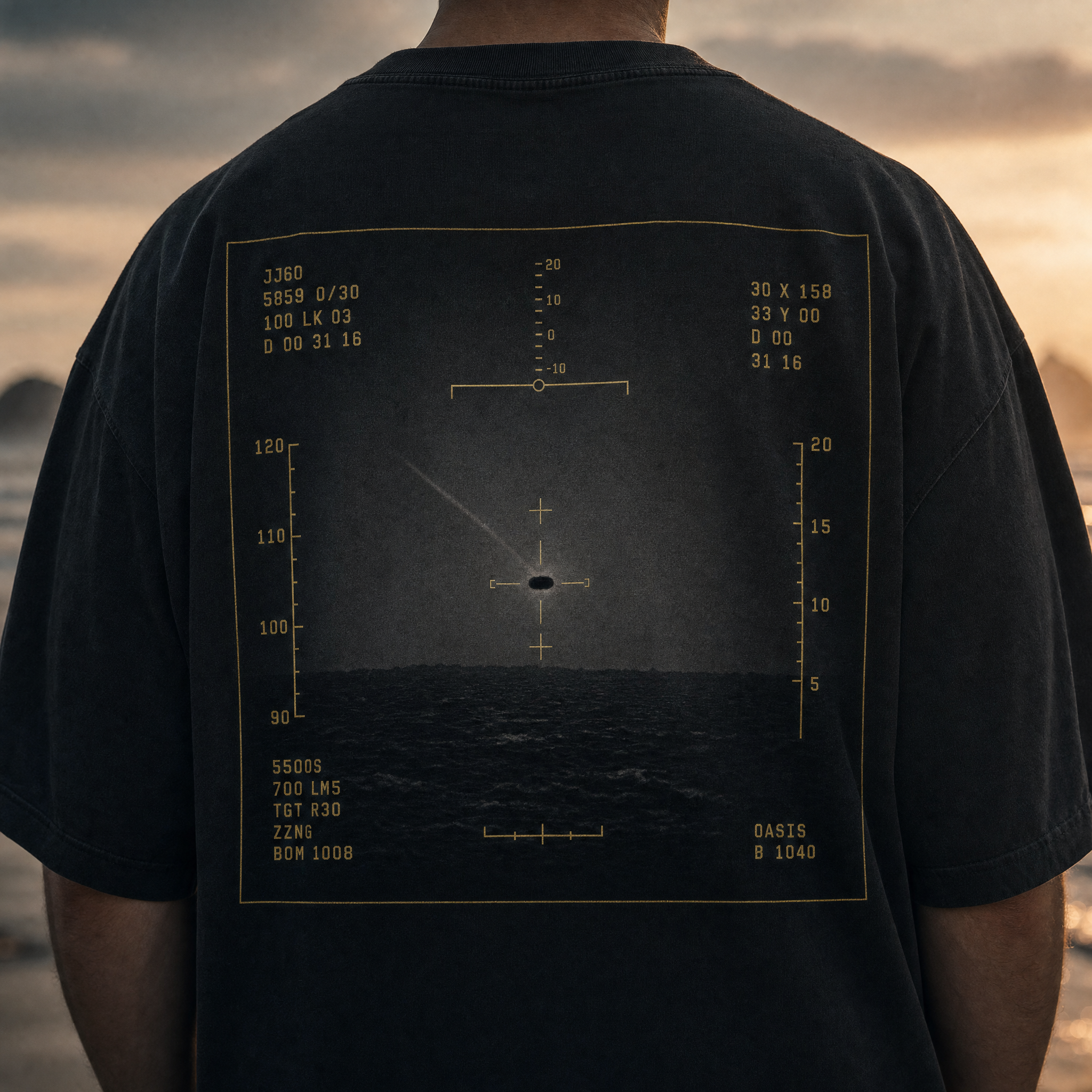 Tic Tac Edition Tee - back print FLIR HUD detail, cinematic